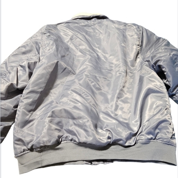 Mens Grey Forever 21Bomber jacket with cream cotton collar. Brand New. Size XXL - Picture 4 of 5